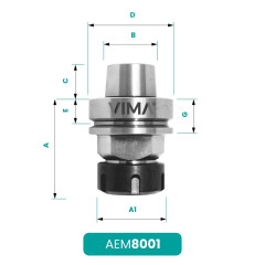 Mandrino Portapinza ER32 and ER40 HSK63F: precision and reliability for your machining needs. Mandrino Portapinza ER32 and ER40 HSK63F: precision and reliability for your machining needs.