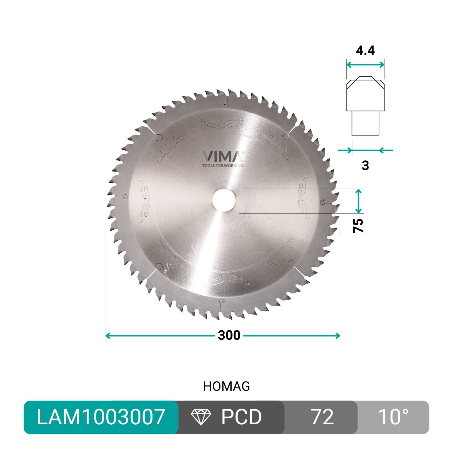 Lâmina diamantada PCD H4 para painéis