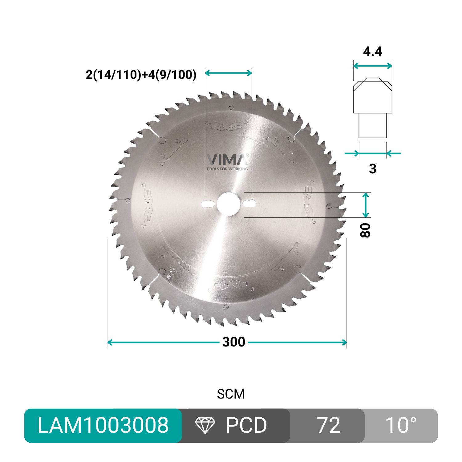 Sierra diamantada PCD H4 para paneles