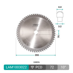 Lama in diamante sezionatrice PCD H4