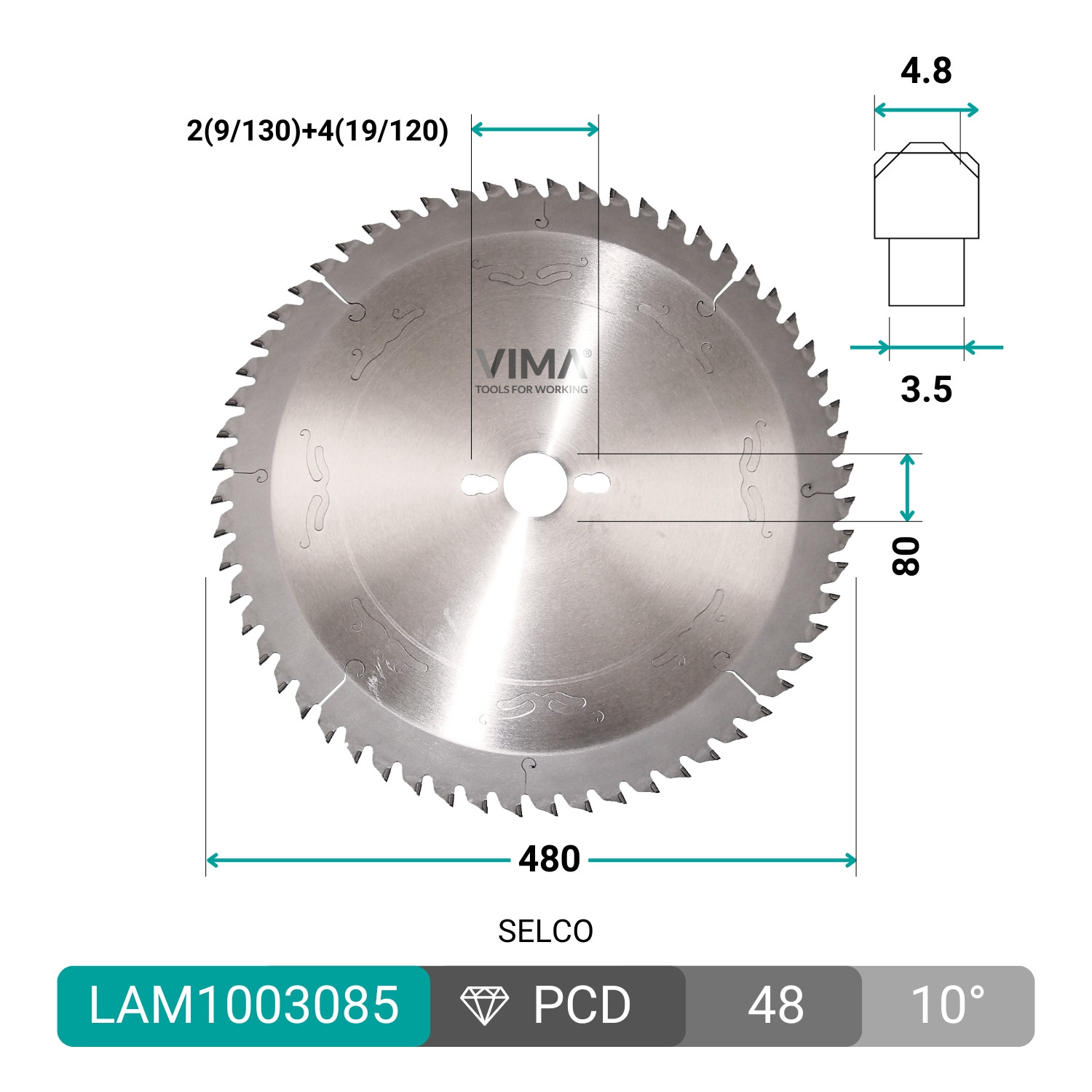 Lâmina diamantada PCD H4 para painéis