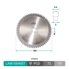Lâmina diamantada PCD H6 para painéis