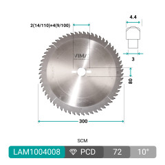 Sierra diamantada PCD H6 para paneles
