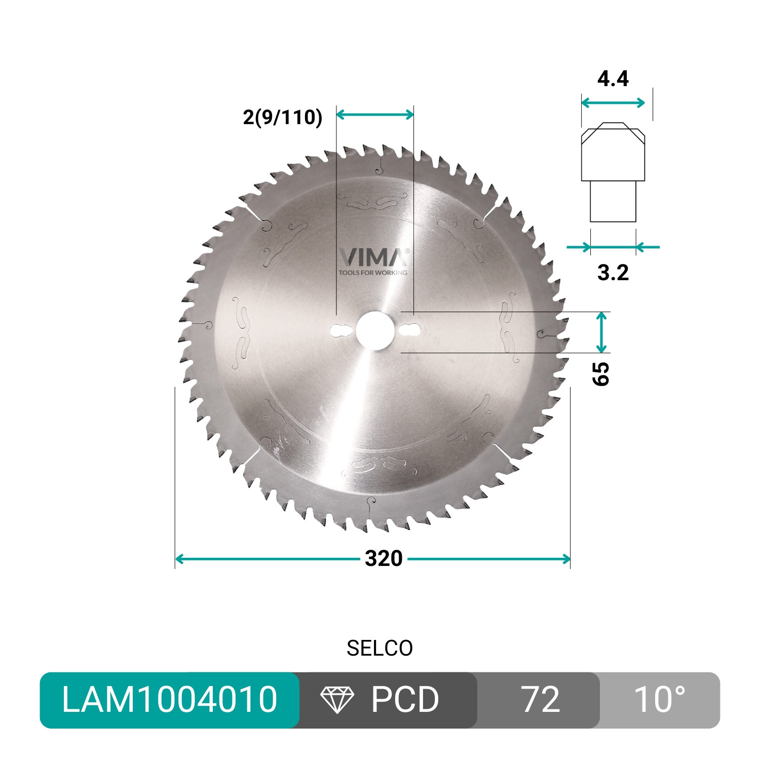 Lâmina diamantada PCD H6 para painéis