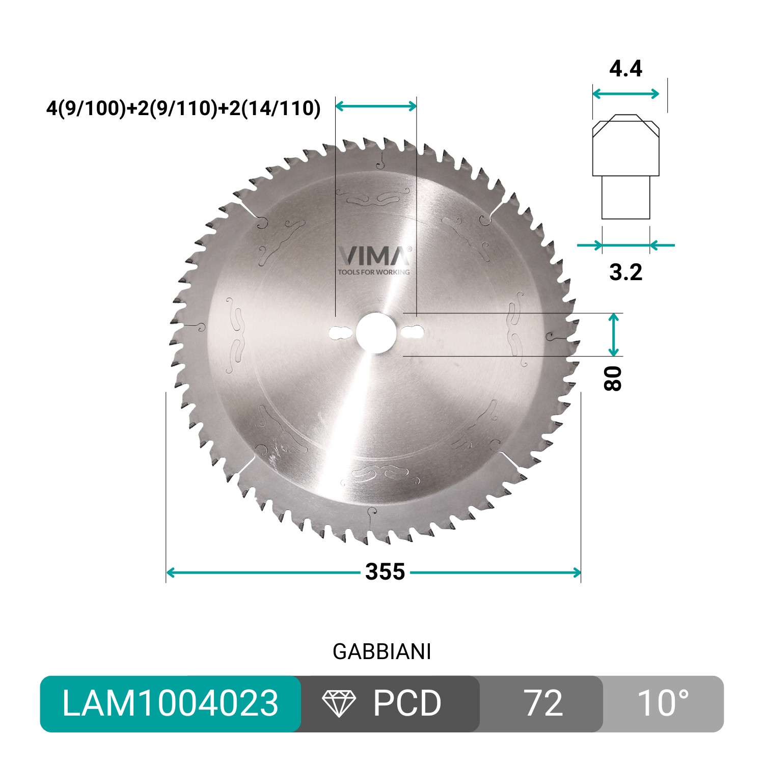 Sierra diamantada PCD H6 para paneles