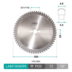 Lâmina diamantada PCD H6 para painéis