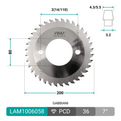 Lâmina incisora diamantada PCD H6