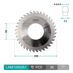 Hoja incisor diamantada PCD H6