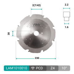 Lame diamant PCD H4 pour machines portatives matériaux durs et abrasifs