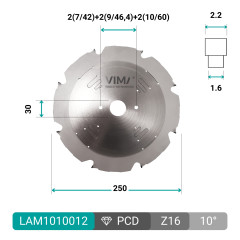 Lâmina diamantada PCD H4 para máquinas portáteis para materiais duros e abrasivos