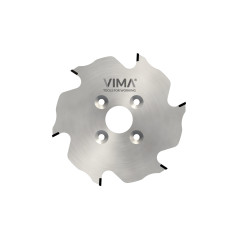 PCD circular saw blade for alternate bevel grooving