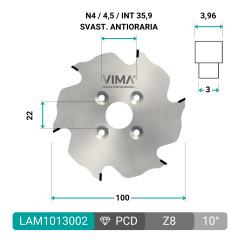 Lama in diamante PCD per incastri lamello a biscotto