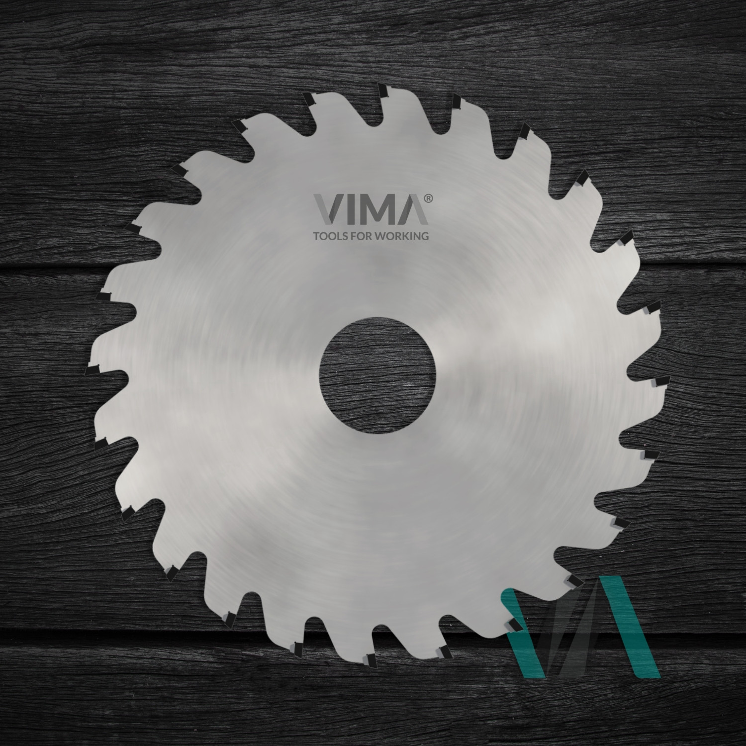 PCD circular saw blade for alternate bevel grooving