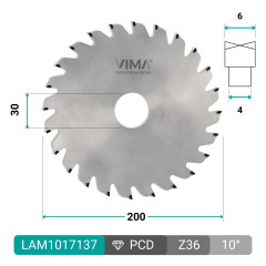 Lame circulaire PCD pour rainures à biseau alterné