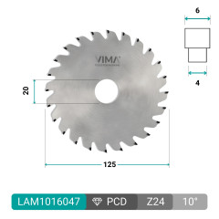 PCD circular blade for flat grooving