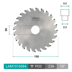 Lama circolare in diamante PCD H6 per canali piana