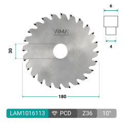 PCD circular saw blade for flat grooving