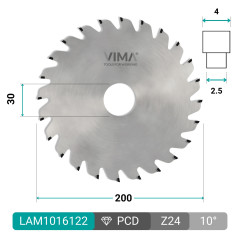 PCD circular blade for flat grooving
