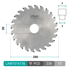 Lama circolare in diamante PCD per canali piana