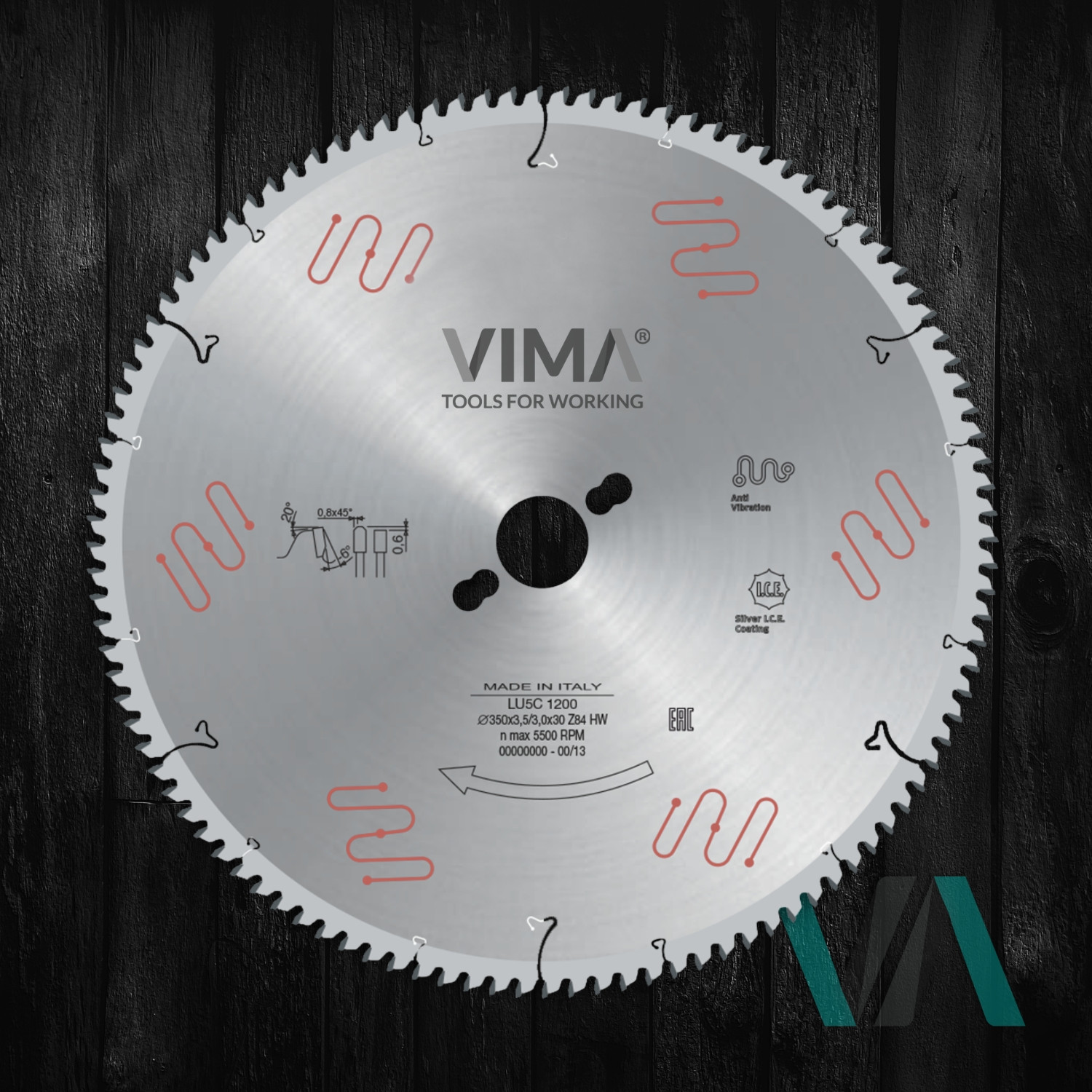 HW circular saw blade with negative teeth for non-ferrous metals