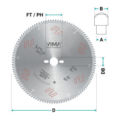 HW circular saw blade with negative teeth for non-ferrous metals
