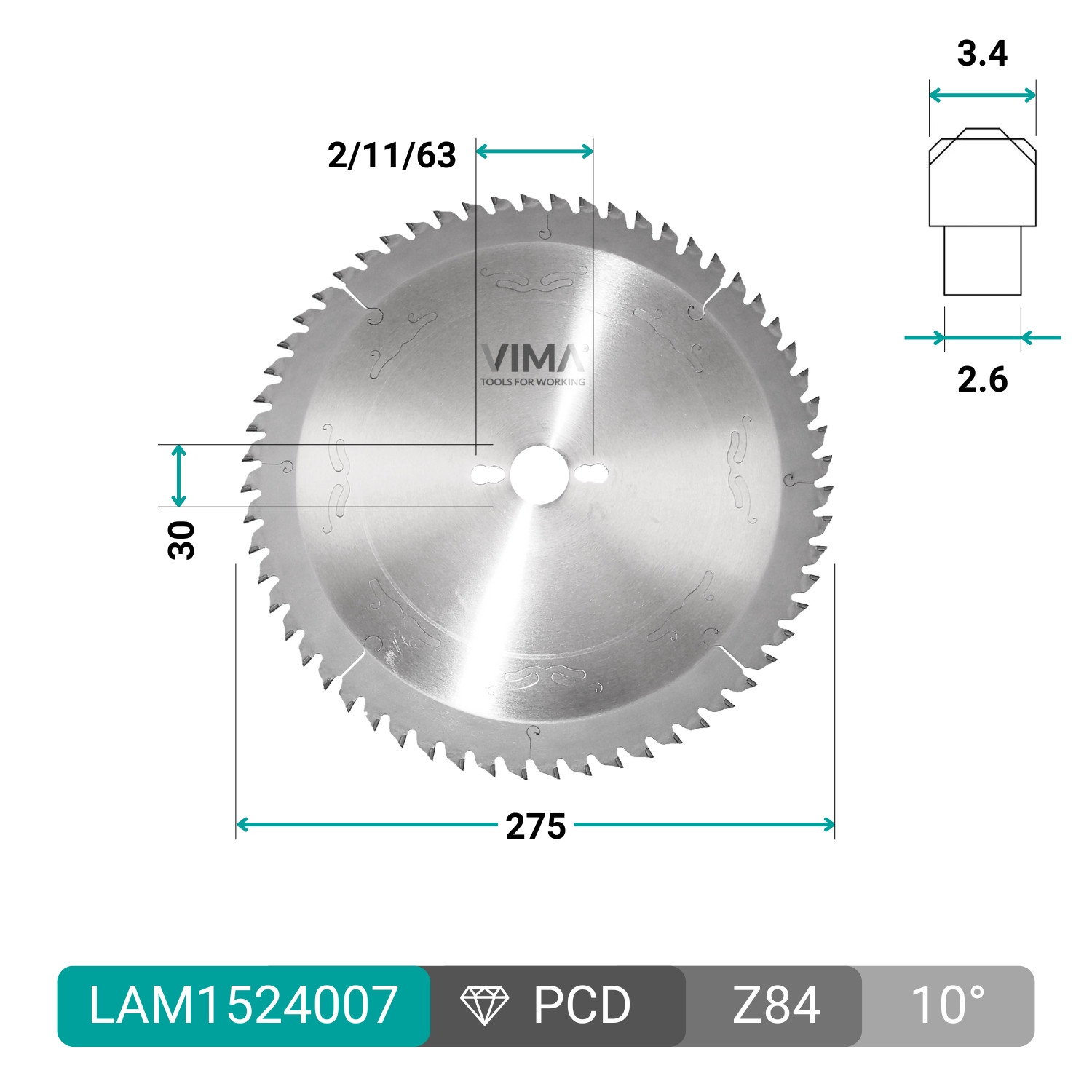 Lame circulaire HW pour aluminium à dents positives pour métaux non ferreux