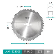 HW circular saw blade for aluminum with positive teeth for non-ferrous metals
