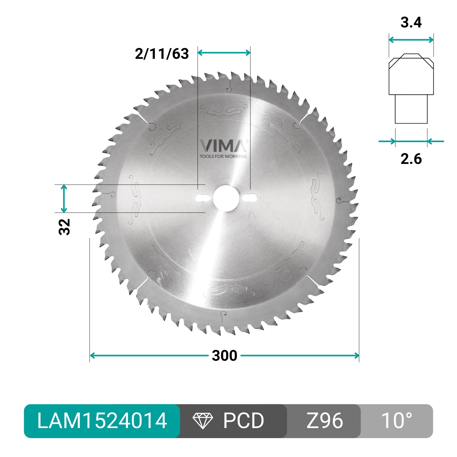 Lame circulaire HW pour aluminium à dents positives pour métaux non ferreux