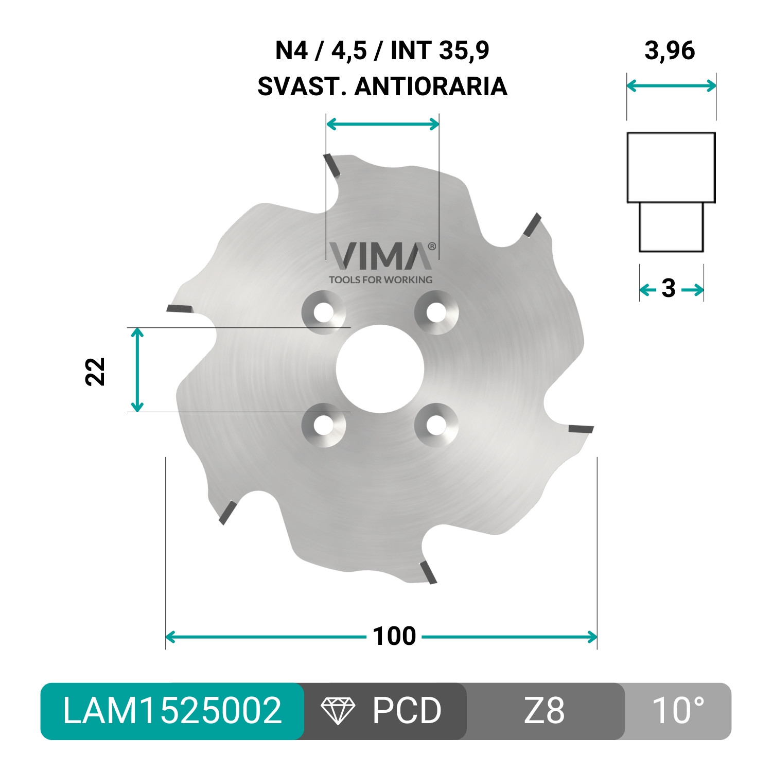 HW cutter for Lamello systems and biscuit joints