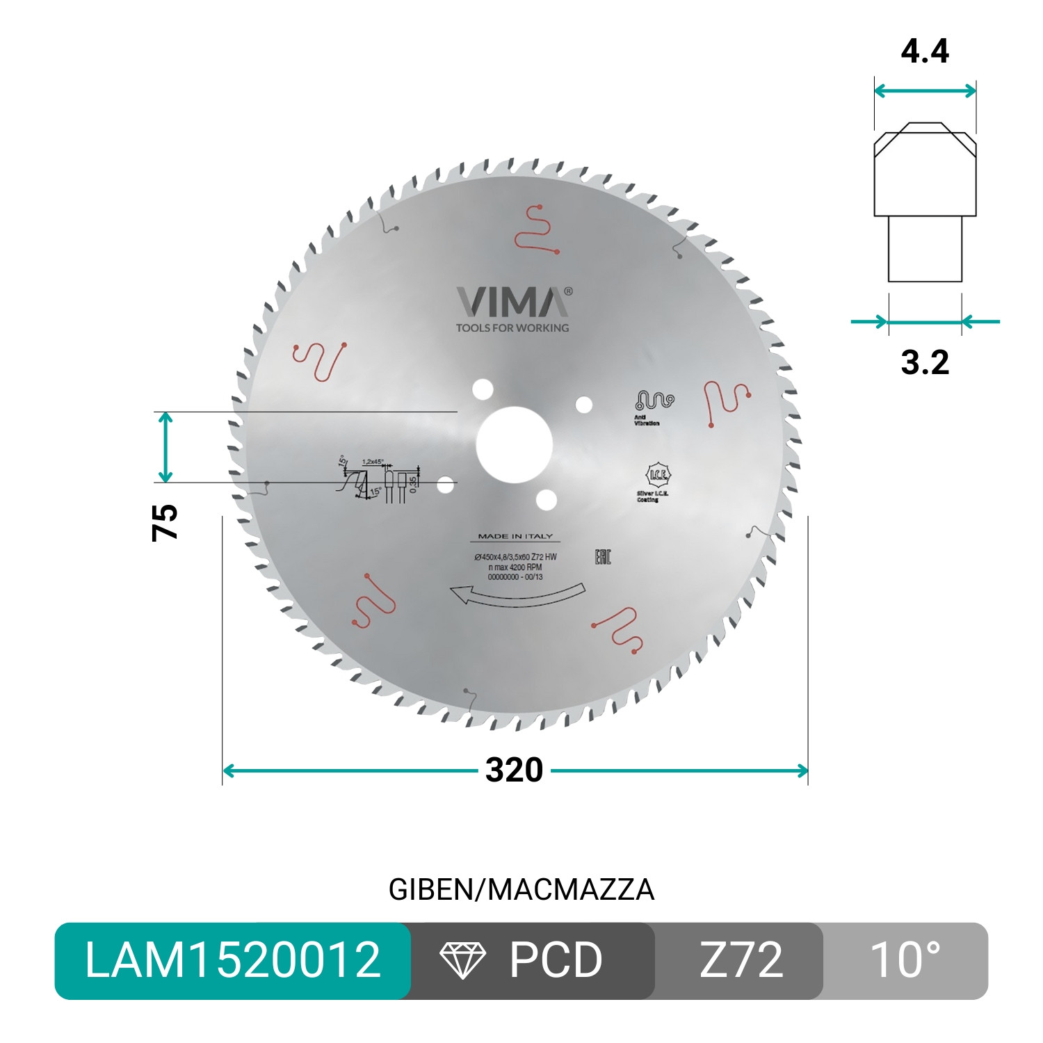 HW circular blade for panel saws