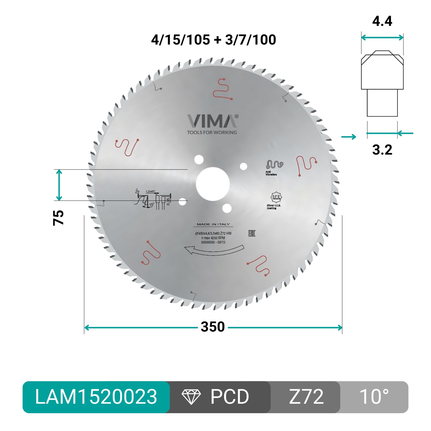 HW circular blade for panel saws