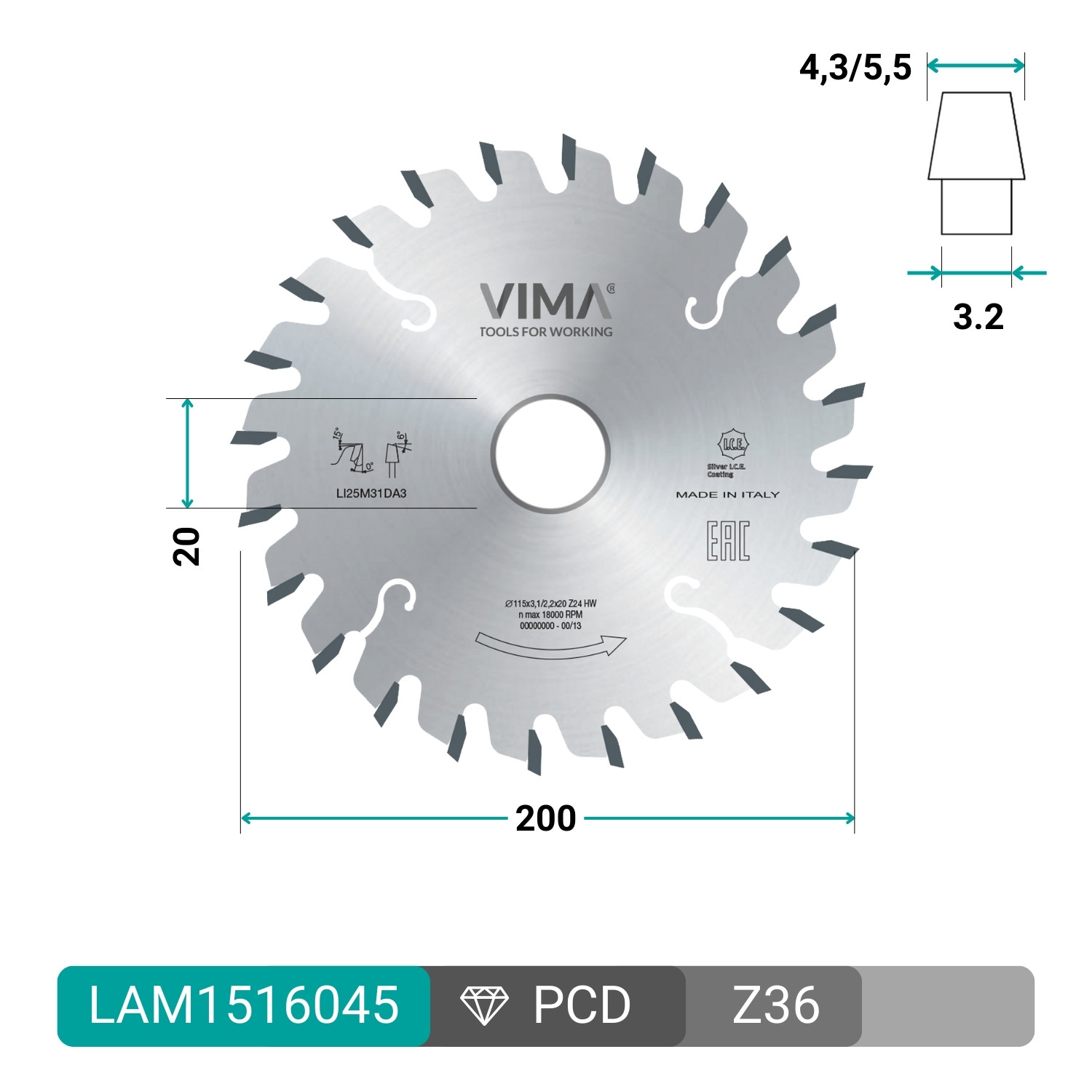 Lama incisore conico in widia