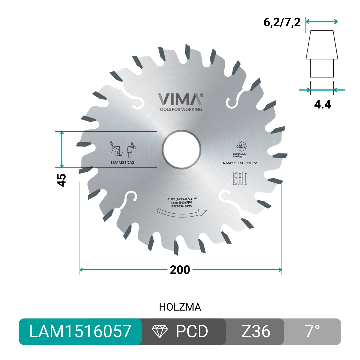 Lama incisore conico in widia