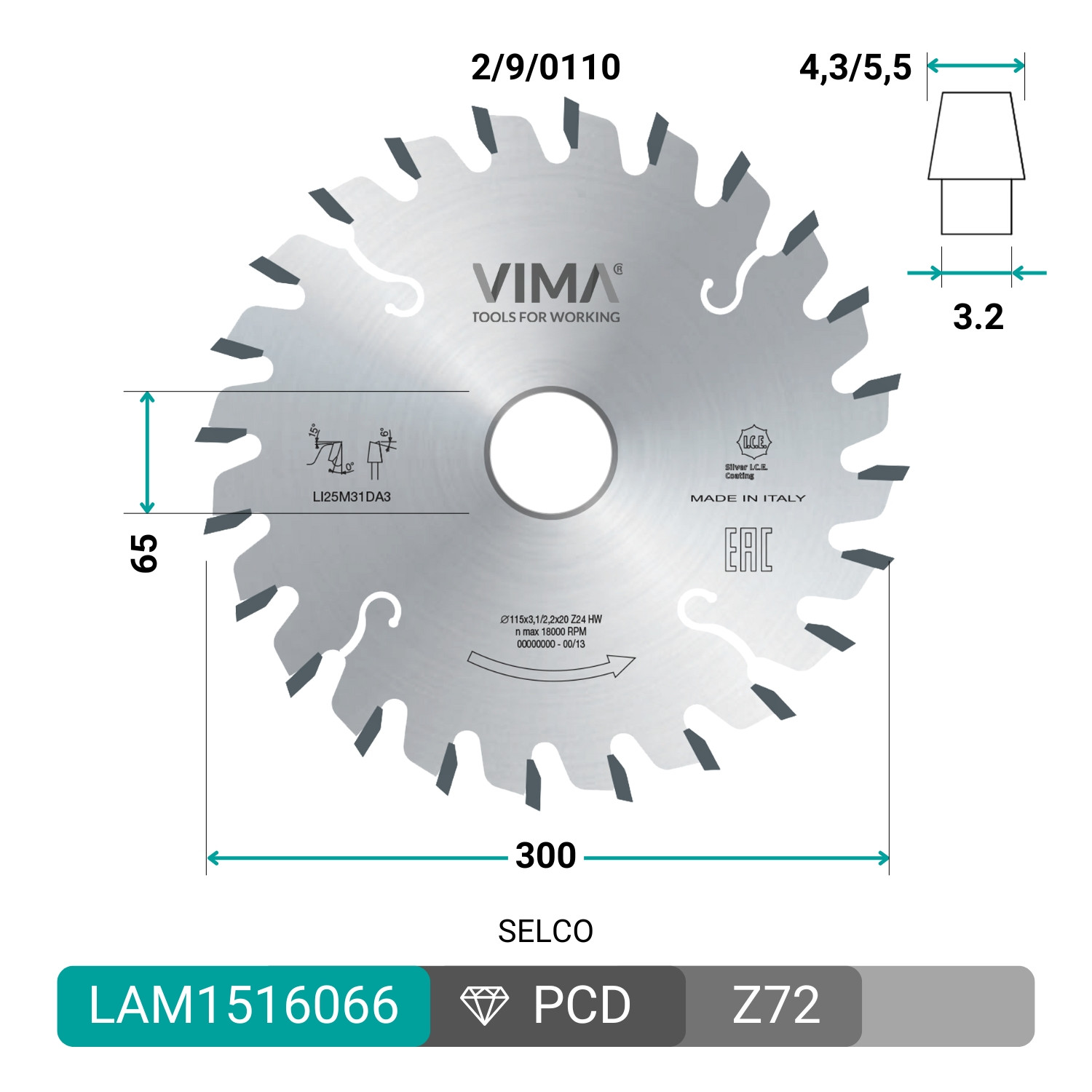 Lama incisore conico in widia