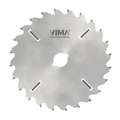 HW circular blade with internal rakers for multi-rip saws