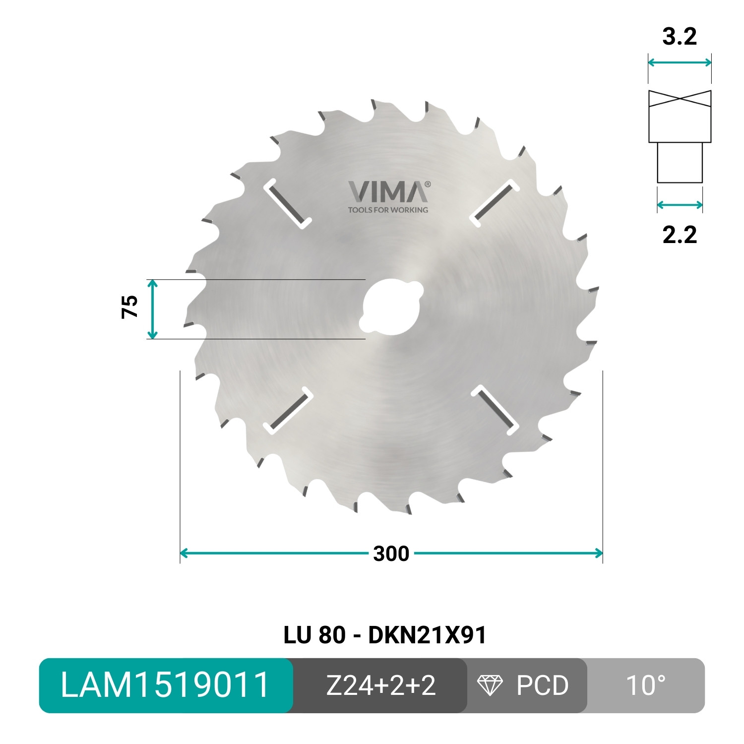 HW-zaagblad met interne schrapers voor multilam