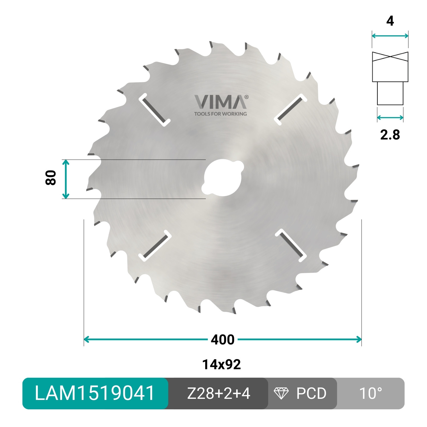 Lame circulaire HW avec rasant intérieur pour multilame