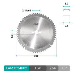 Disco HW para aluminio con dientes positivos para metales no férreos