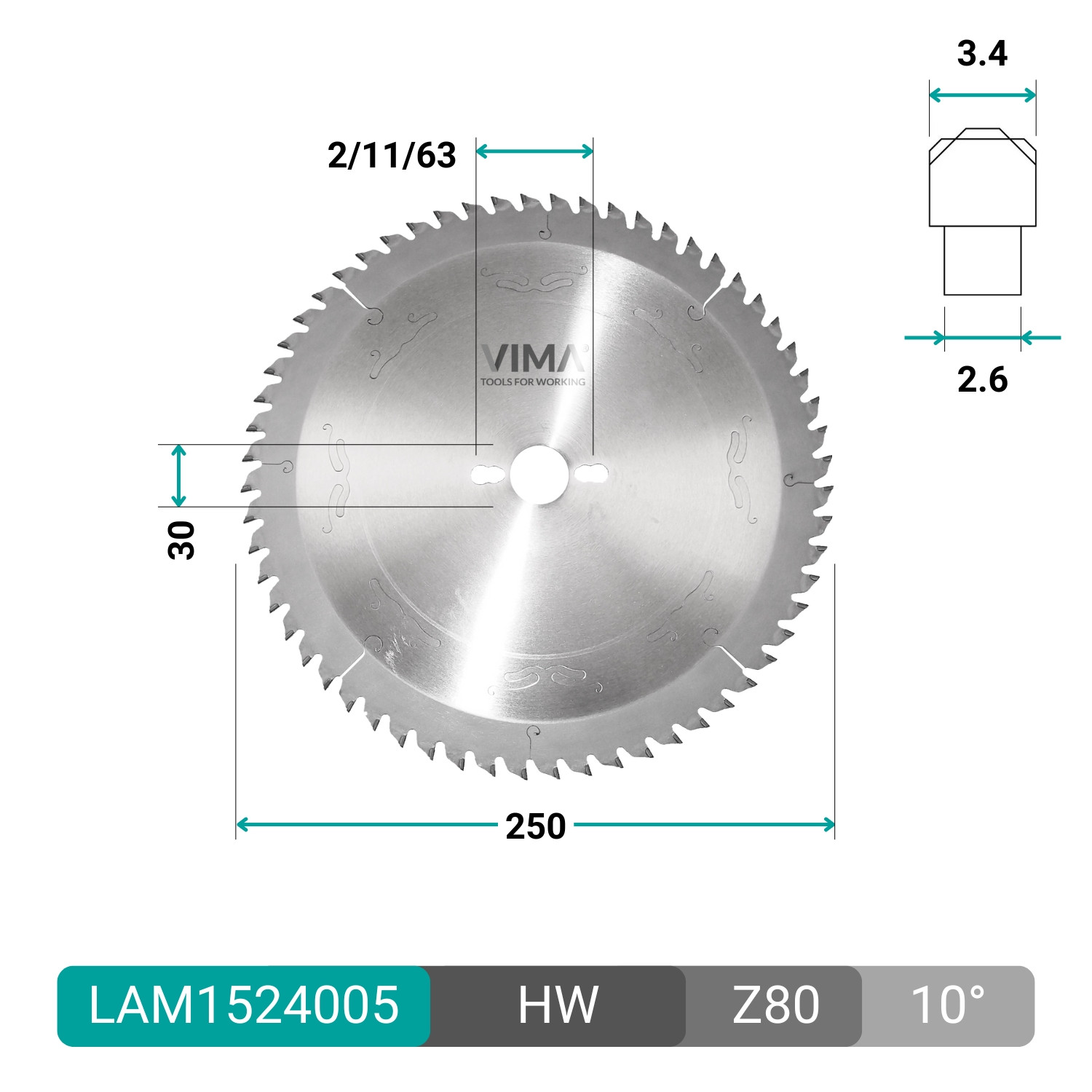 HW Kreissägeblatt für Aluminium mit positivem Schnitt für NE-Metalle