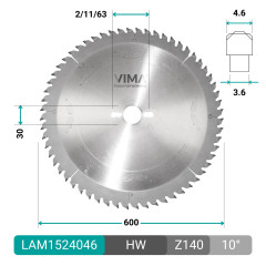 HW Kreissägeblatt für Aluminium mit positivem Schnitt für NE-Metalle