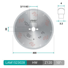 HW circular saw blade with negative teeth for non-ferrous metals