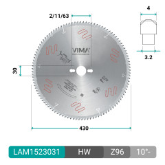 HW circular saw blade with negative teeth for non-ferrous metals