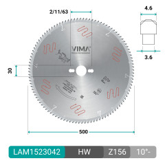 HW circular saw blade with negative teeth for non-ferrous metals