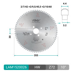 HW circular blade for panel saws