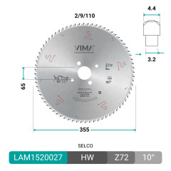 HW circular blade for panel saws
