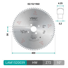 HW circular blade for panel saws