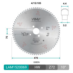 Lame circulaire HW pour scies à panneaux
