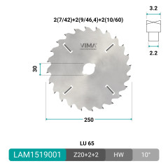 Lâmina HW com riscadores internos para multilâmina
