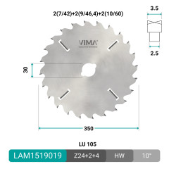 Lama circolare con rasanti per multilama