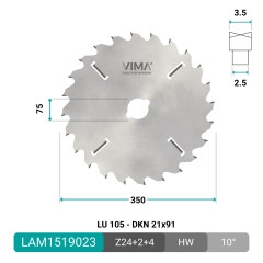 Lâmina HW com riscadores internos para multilâmina